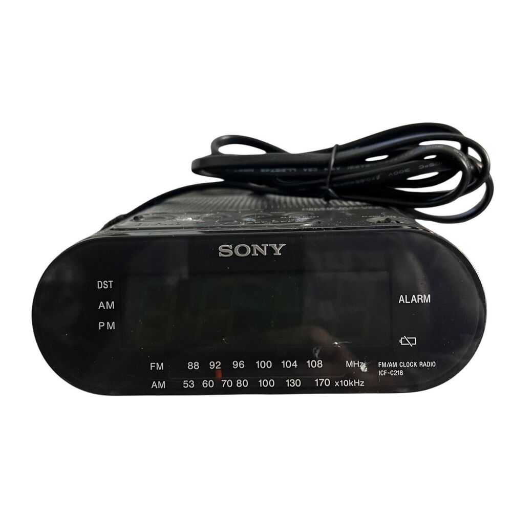 Sony Dream Machine Alarm ICF-C218 FM AM Clock Radio Black Auto Time Set